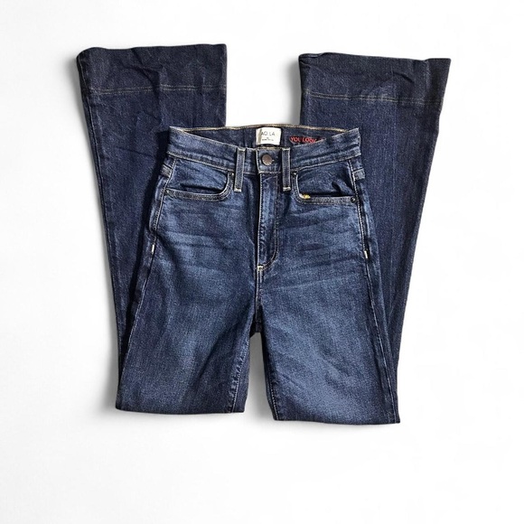 Alice + Olivia Deep Indigo High Rise Flare Jeans